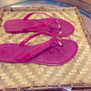 Tory Burch cute hot pink sandals.